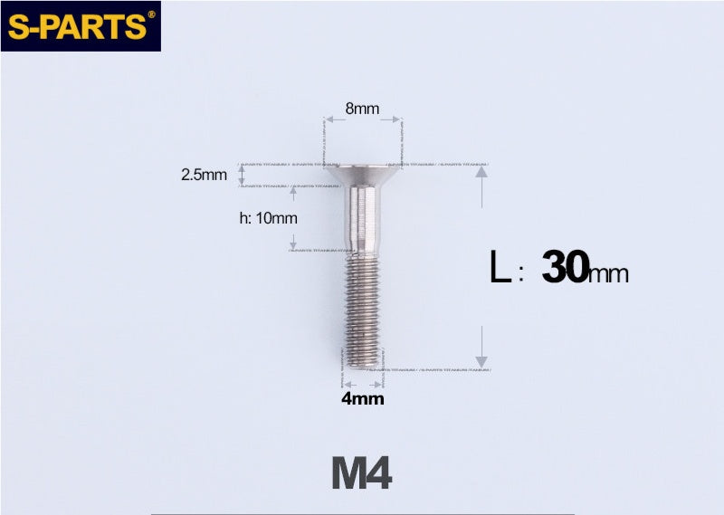 SPARTS M4x10-50mm Countersunk Titanium Alloy Bolt – Flat Head Fastening Screw for Motorcycle & Bicycle