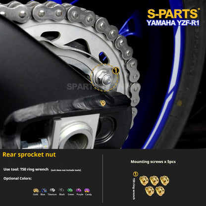 SPARTS TC4 Titanium Bolt Kit for Yamaha YZF-R1 | Motorcycle Titanium Bolt Upgrade
