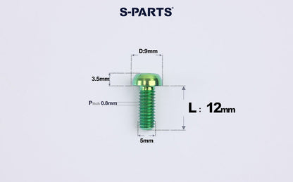 SPARTS M5 Titanium Bolt A2 Dome Head | Ultra-Light TC4 Bike Brake Caliper Bolt