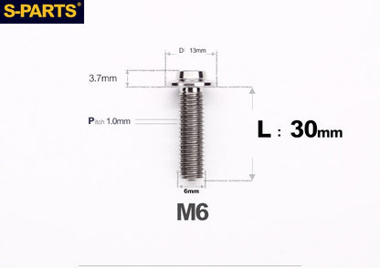 SPARTS A3 Button Head M6 D13 Titanium Bolt for Motorcycle & Bicycle Modification