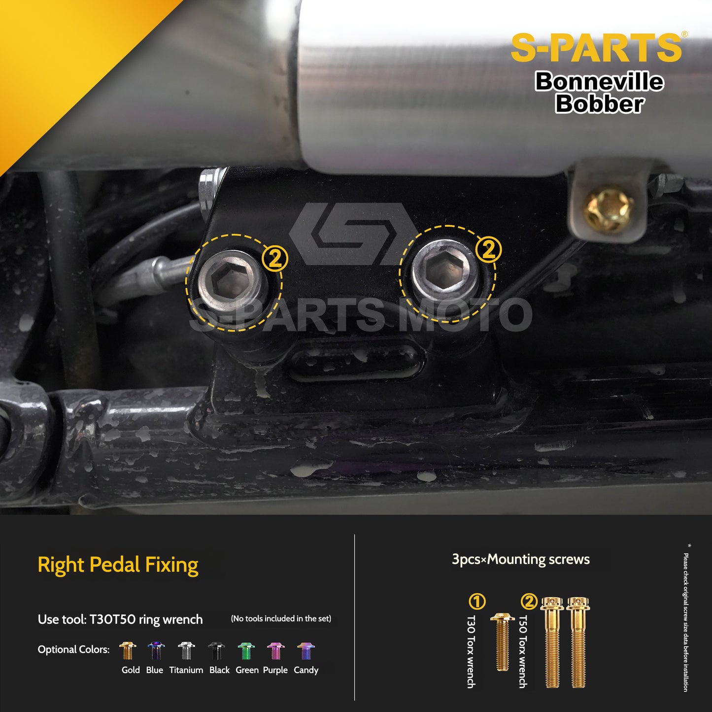 SPARTS Titanium Set Screws for Triumph Bonneville Bobber Motorcycle Modification