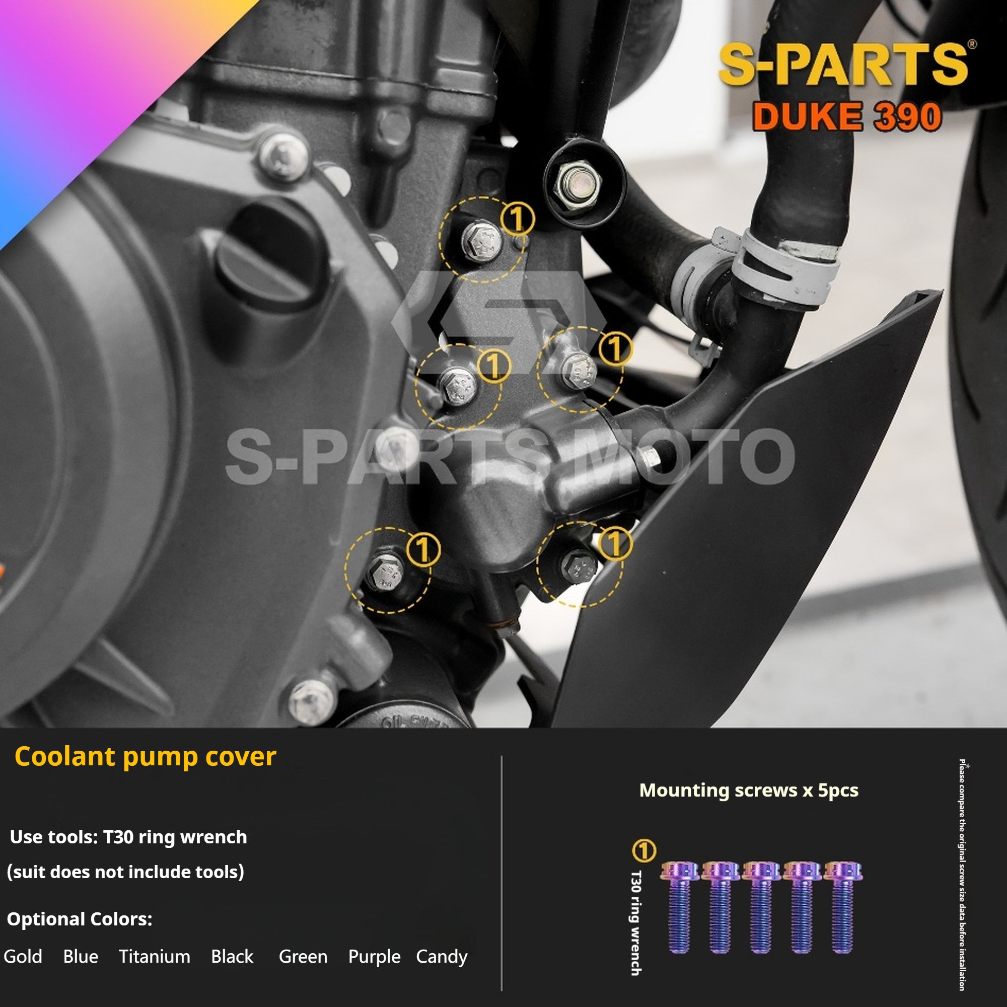 SPARTS Stan KTM DUKE 390 Dedicated · TC4 Titanium Full Motorcycle Bolt Kit