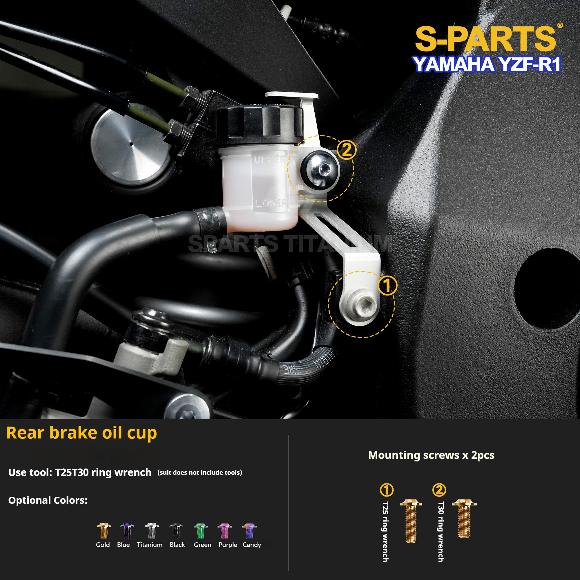 SPARTS Titanium Bolt Kit for Yamaha YZF-R1– CNC Titanium Upgrade Kit- 2/2