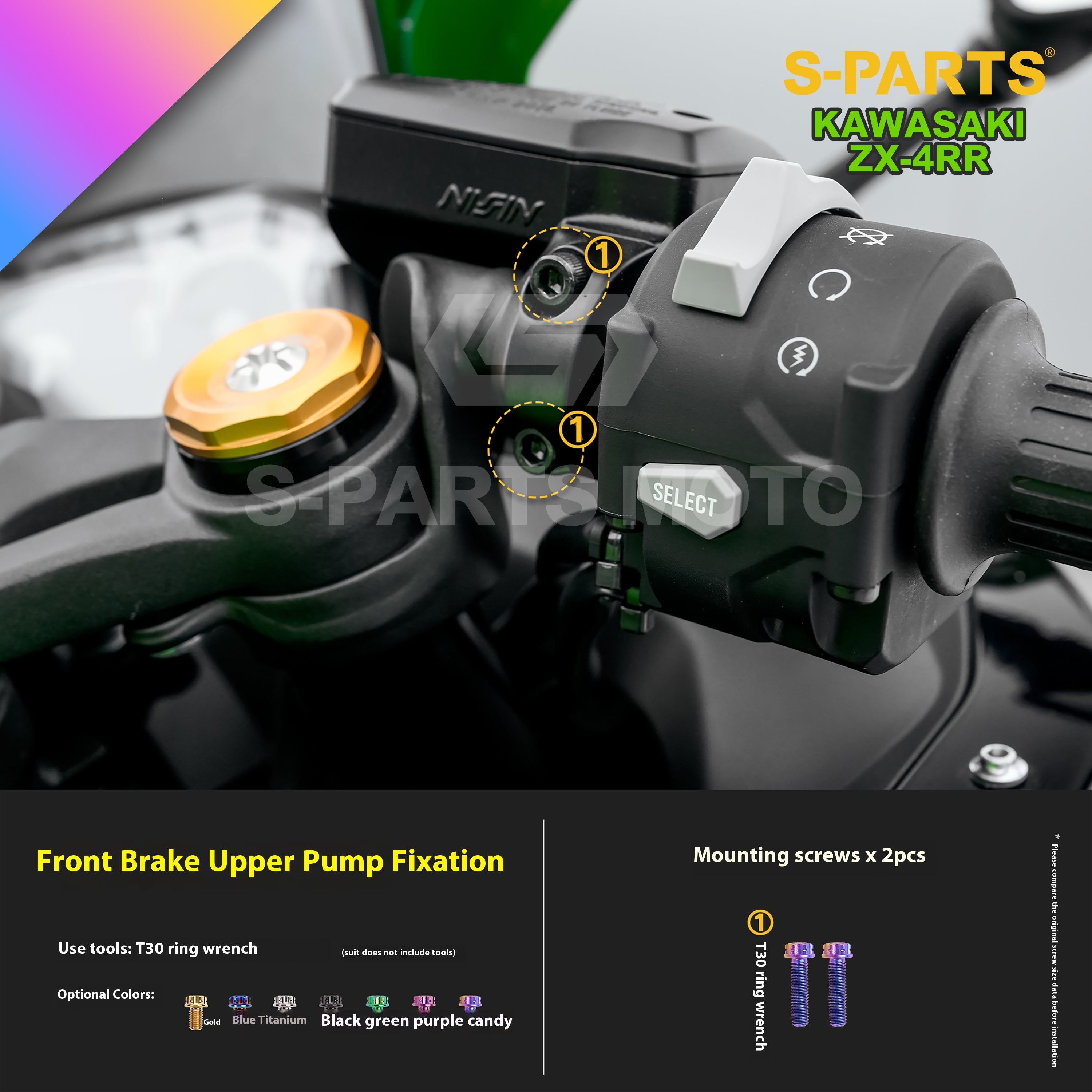 SPARTS TC4 Titanium Bolt Kit for Kawasaki ZX-4RR | Motorcycle Titanium Bolt Upgrade