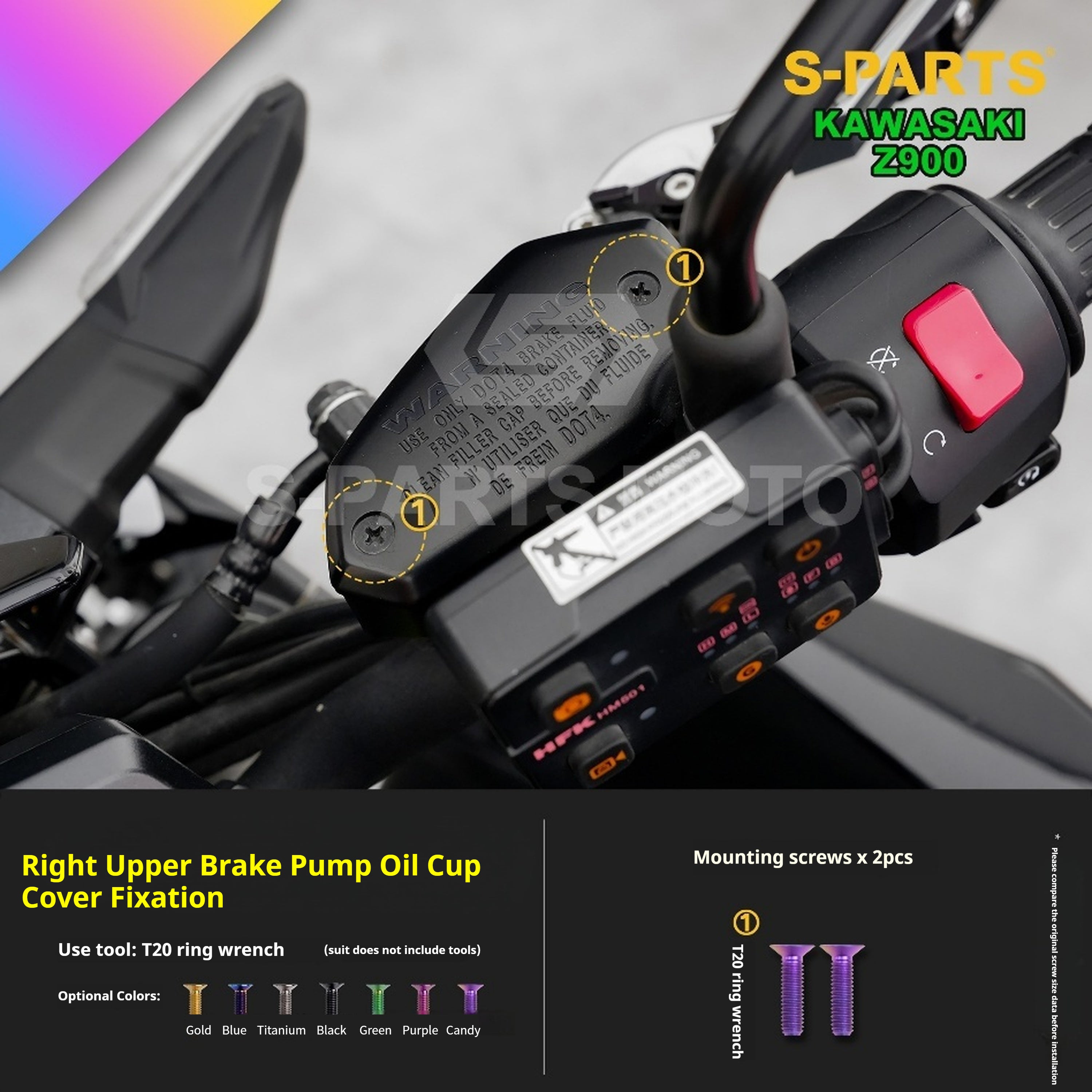 SPARTS Titanium Bolt Kit for Kawasaki Z900 2021 – ustom Candy Color & CNC Titanium Upgrade Kit - 1/2