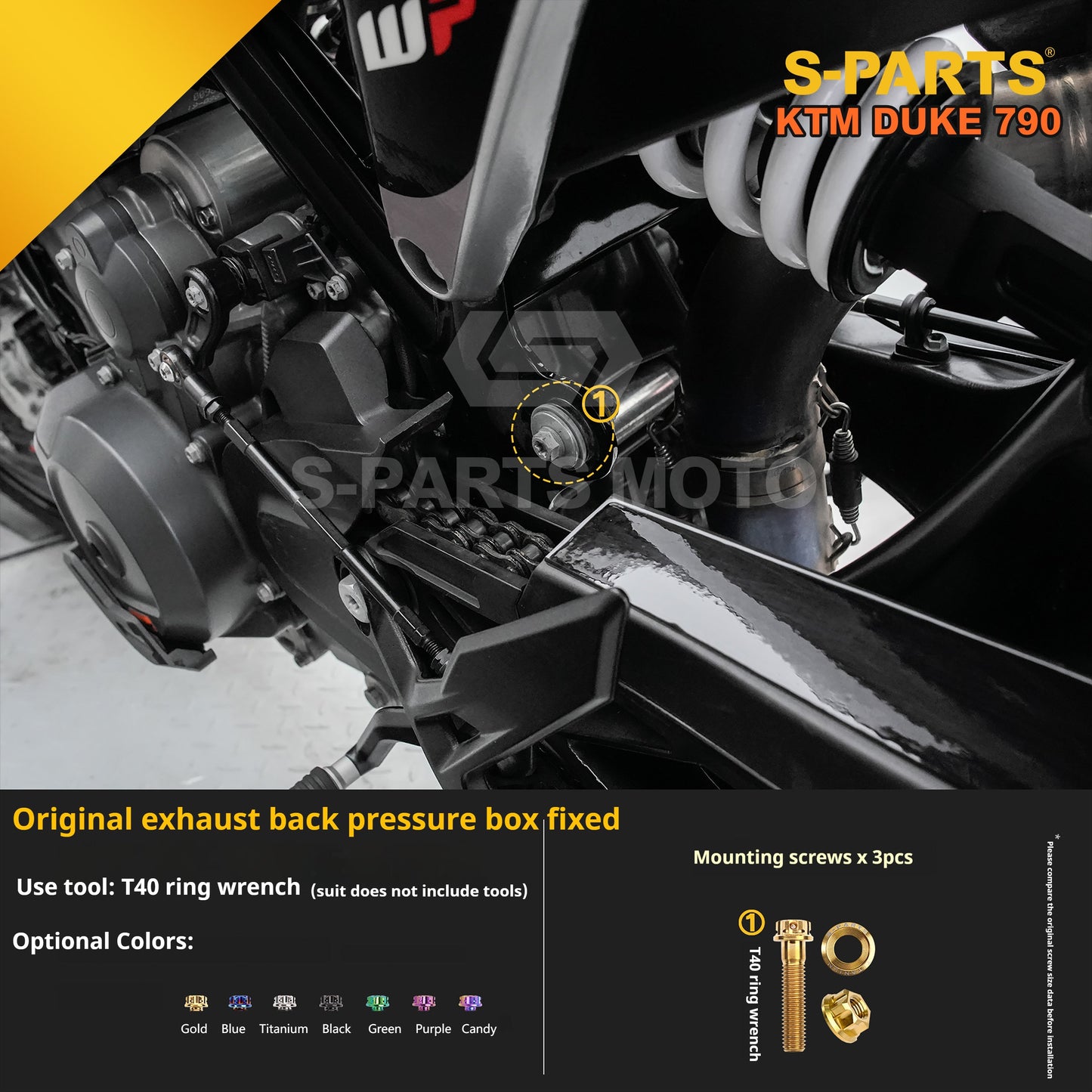 SPARTS TC4 Titanium Bolt Kit Compatible with KTM DUKE 790 – Full Motorcycle Fastener Upgrade