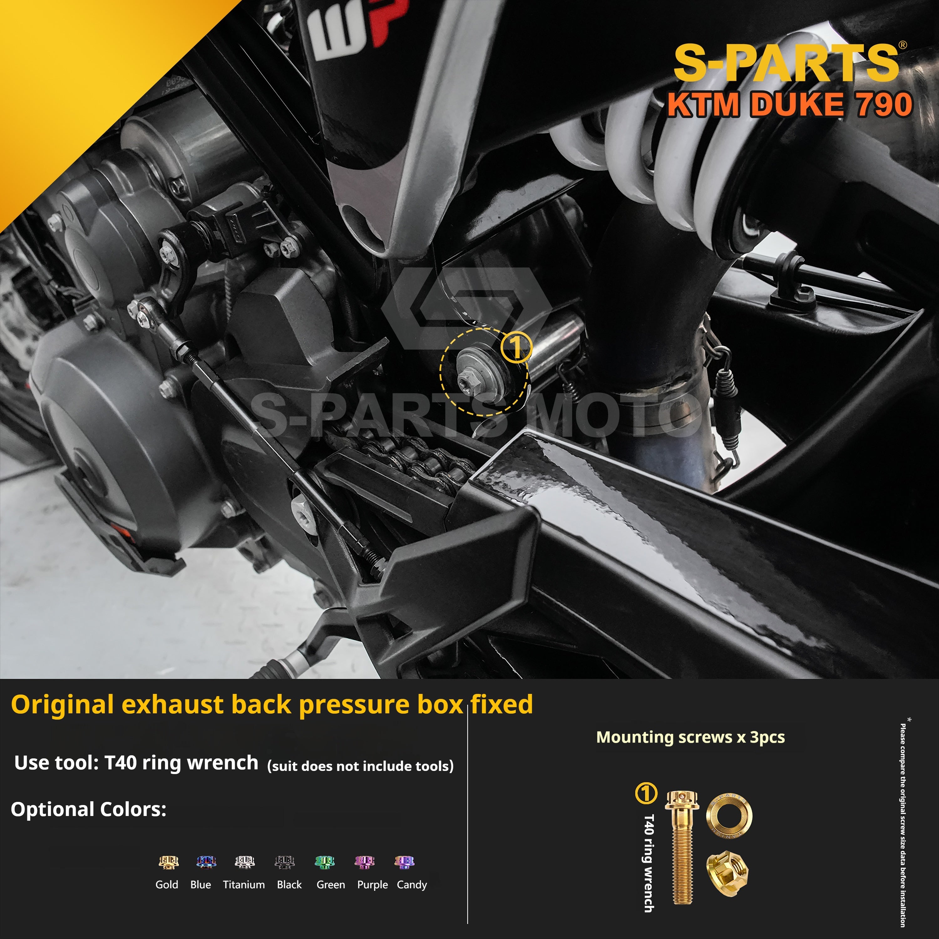 SPARTS TC4 Titanium Bolt Kit Compatible with KTM DUKE 790 – Full Motorcycle Fastener Upgrade