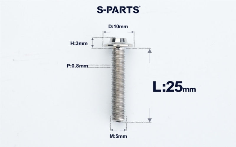 SPARTS A3 Countersunk Head M5 D10 Titanium Bolt TC4 Motorcycle & E-Bike Custom Fastener