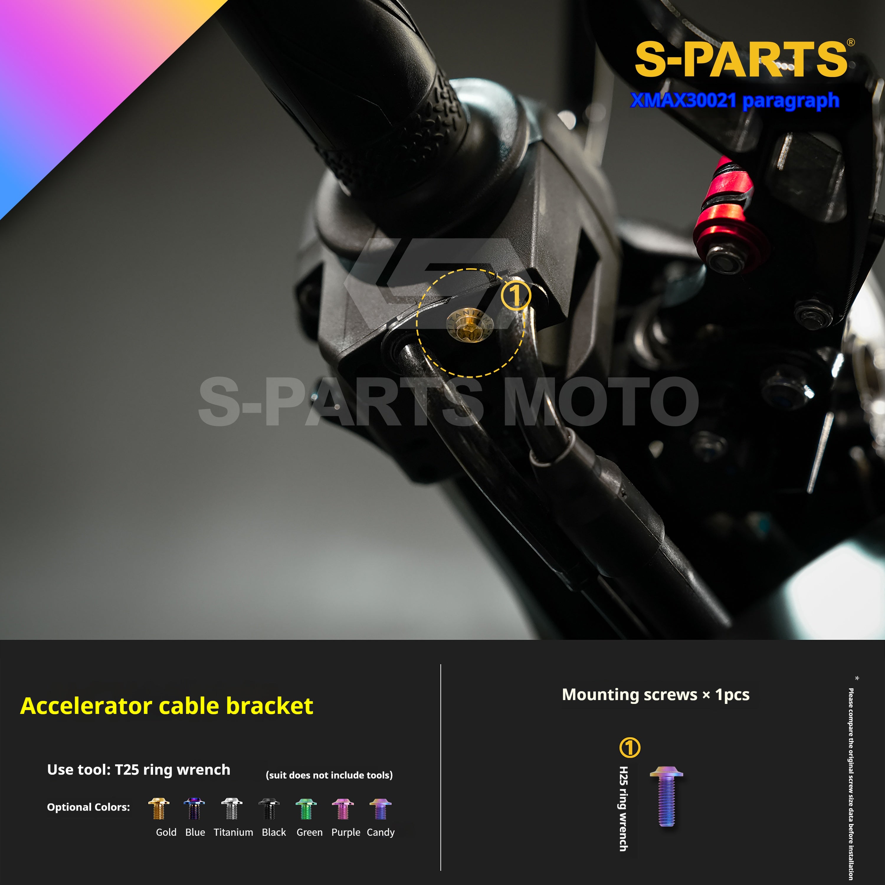 SPARTS Titanium Screw Set for Yamaha XMAX 300 2021 – Custom Candy Color & CNC Titanium Upgrade Kit