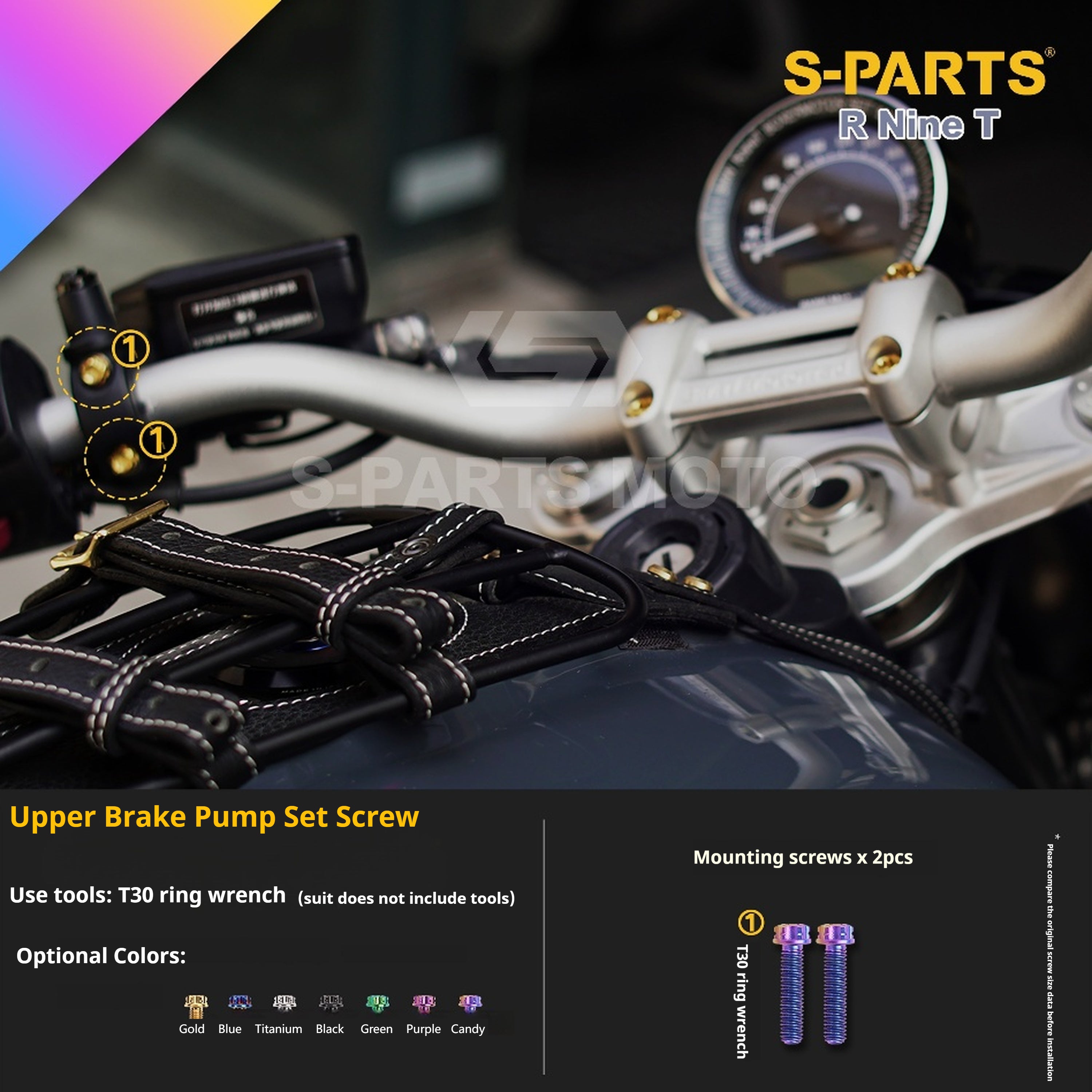 SPARTS BMW RnineT Titanium Alloy Motorcycle Bolt Upgrade Kit