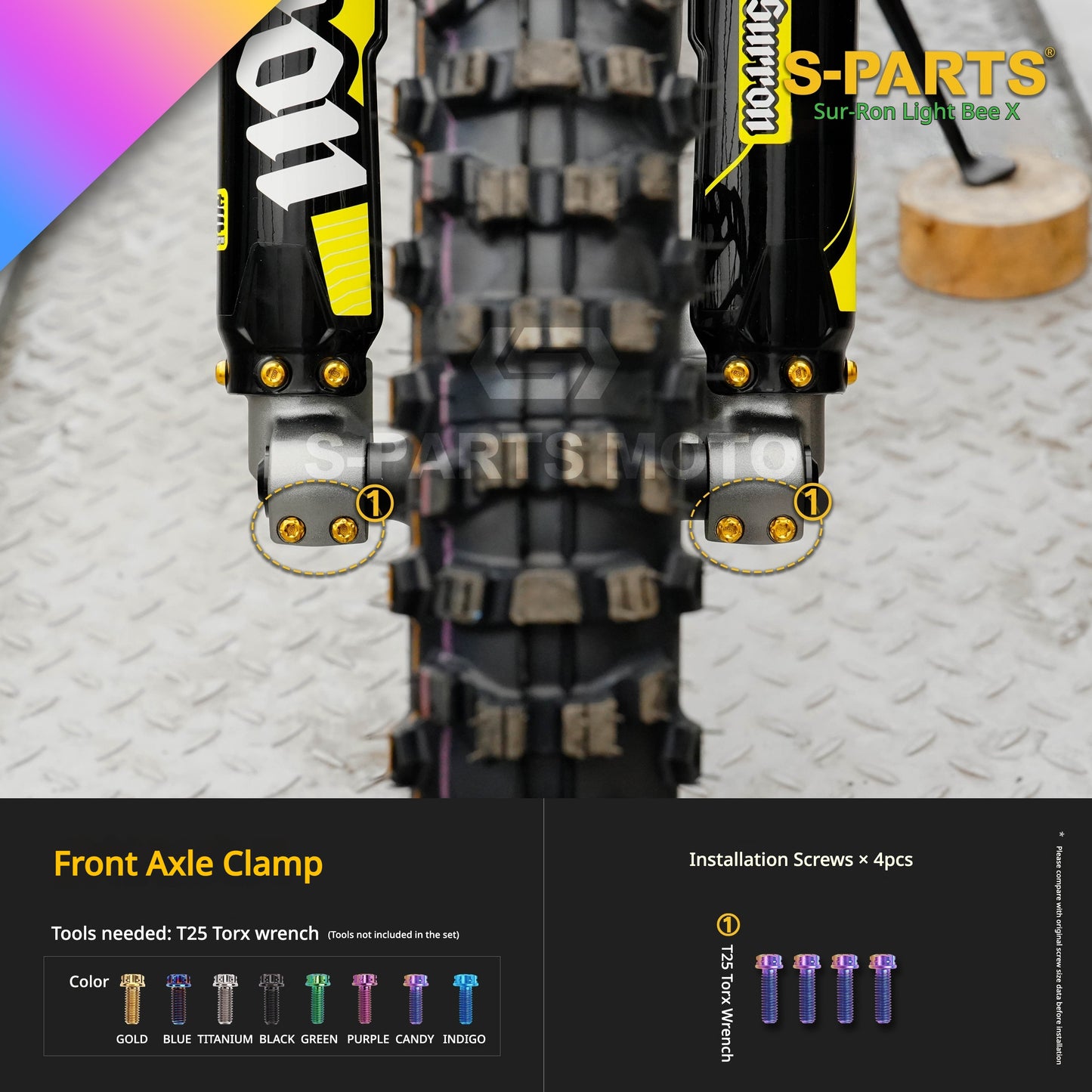 S-PARTS TC4 Titanium Full Bolt Kit for Sur-Ron Light Bee X (2025 Model)
