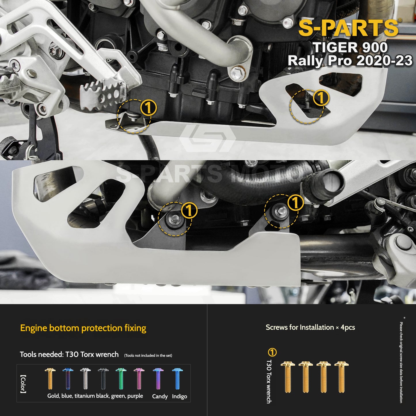 SPARTS Triumph Tiger 900 Rally Pro (2020–2023) Motorcycle Modified Titanium Alloy Bolts