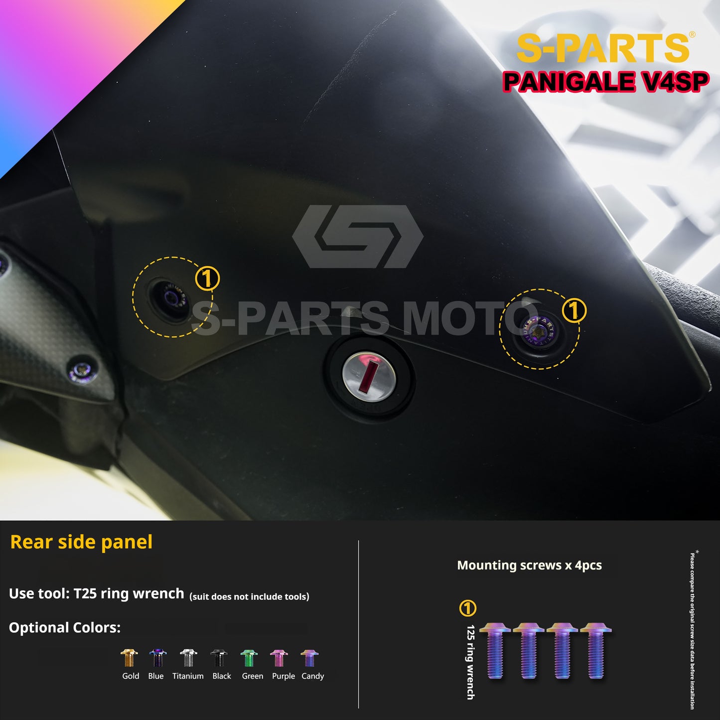 SPARTS TC4 Titanium Bolt Kit for Ducati Panigale V4SP Motorcycle