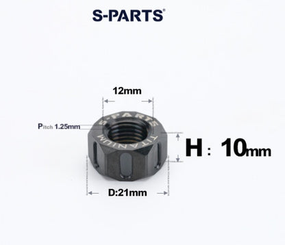 SPARTS Black Titanium Alloy Hex Nuts – TC4 Motorcycle Locking & Fastening Nuts  M4 M5 M6 M8 M10 M12