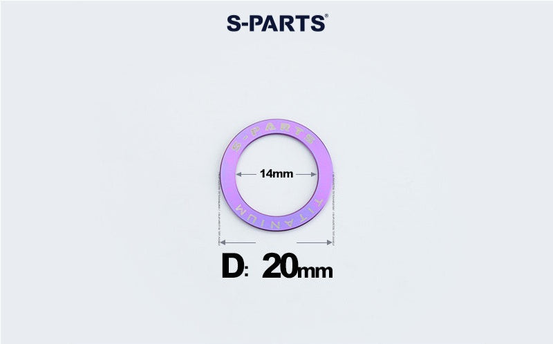 S-PARTS M8 / M10 / M12 / M14 TC4 Titanium Flat Washers for E-Bikes, Motorcycles & Bicycles