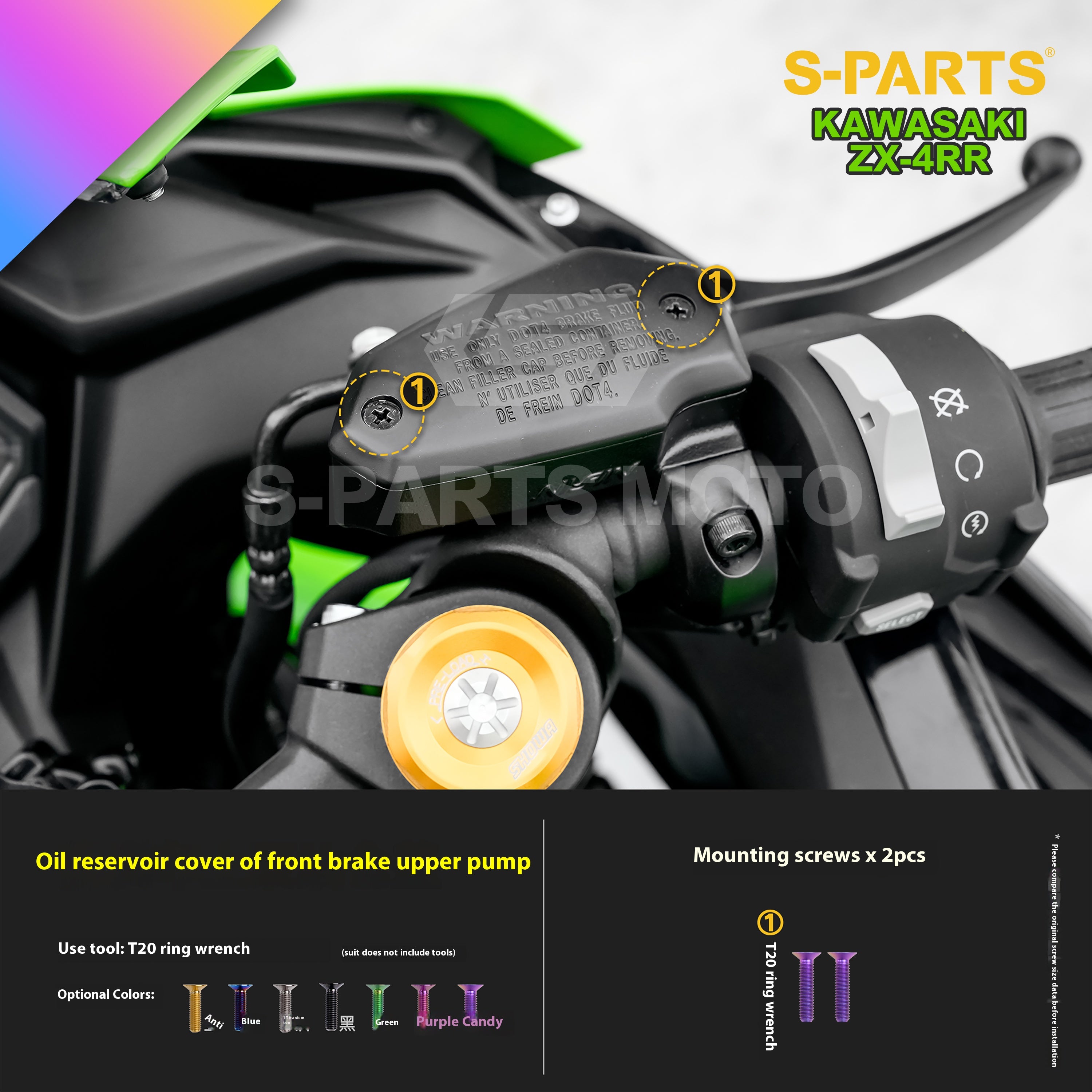 SPARTS TC4 Titanium Bolt Kit for Kawasaki ZX-4RR | Motorcycle Titanium Bolt Upgrade