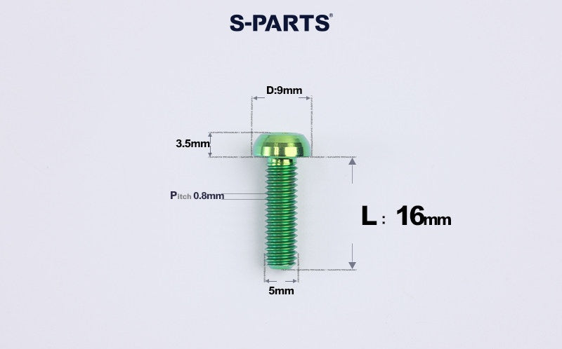 SPARTS M5 Titanium Bolt A2 Dome Head | Ultra-Light TC4 Bike Brake Caliper Bolt