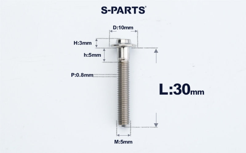 SPARTS A3 Countersunk Head M5 D10 Titanium Bolt TC4 Motorcycle & E-Bike Custom Fastener