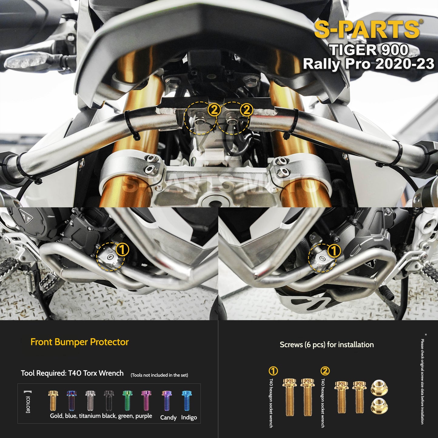 SPARTS Triumph Tiger 900 Rally Pro (2020–2023) Motorcycle Modified Titanium Alloy Bolts