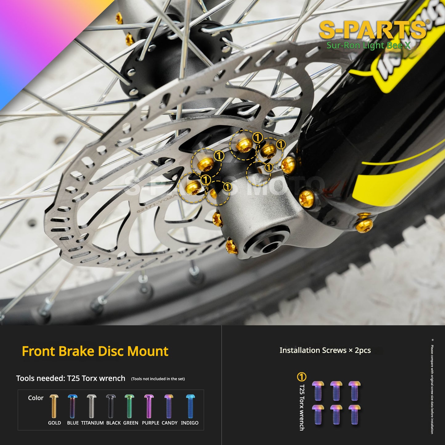 S-PARTS TC4 Titanium Full Bolt Kit for Sur-Ron Light Bee X (2025 Model)