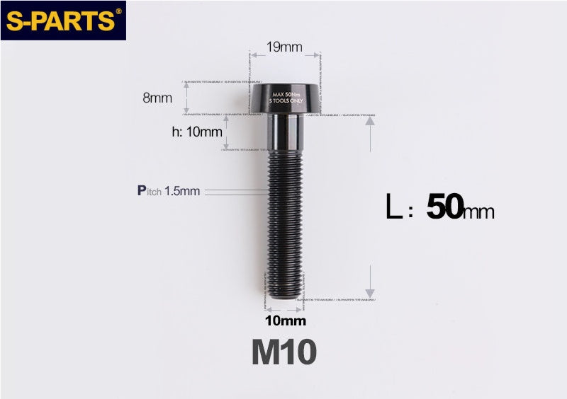 SPARTS M10 D19 P1.5 Titanium Security Bolt – Brake Caliper Locking Screw for Motorcycle
