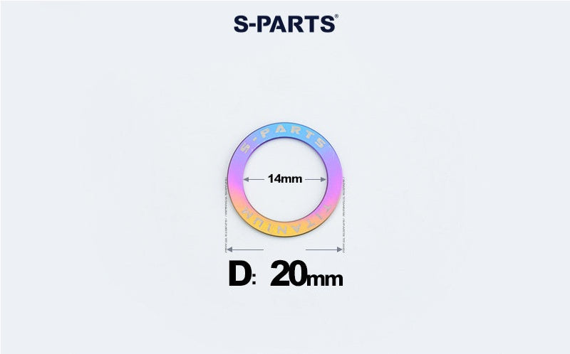 S-PARTS M8 / M10 / M12 / M14 TC4 Titanium Flat Washers for E-Bikes, Motorcycles & Bicycles