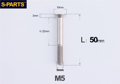 SPARTS M5 Countersunk Titanium Bolt | TC4 Flat Head Motorcycle Fastener