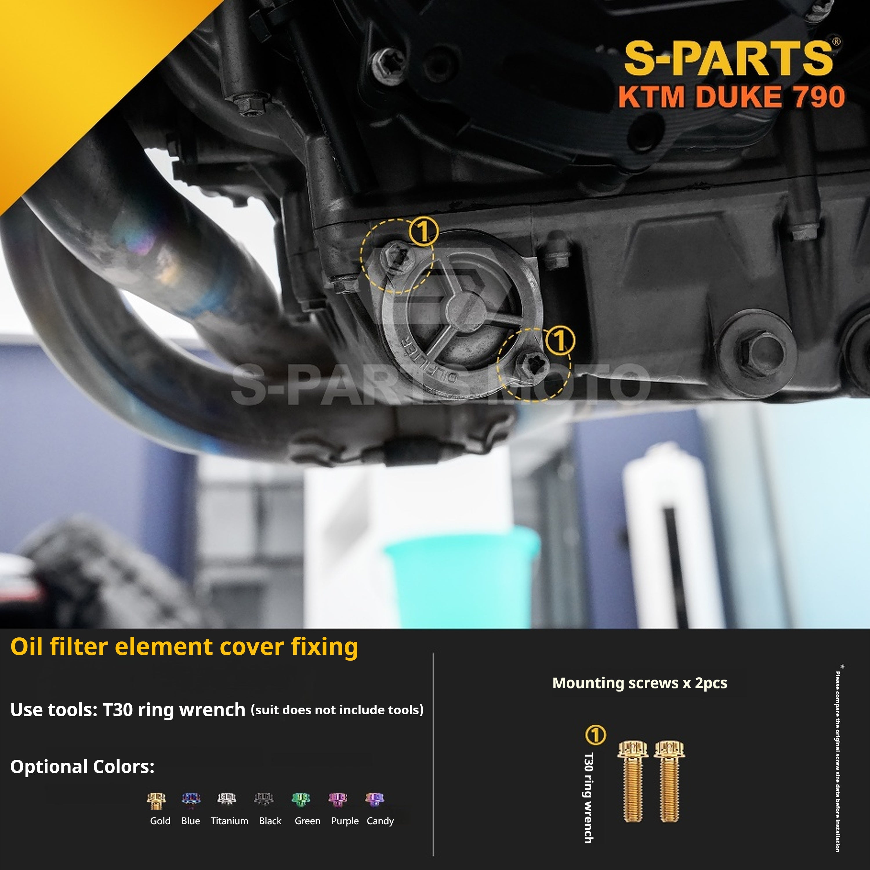 SPARTS TC4 Titanium Bolt Kit Compatible with KTM DUKE 790 – Full Motorcycle Fastener Upgrade