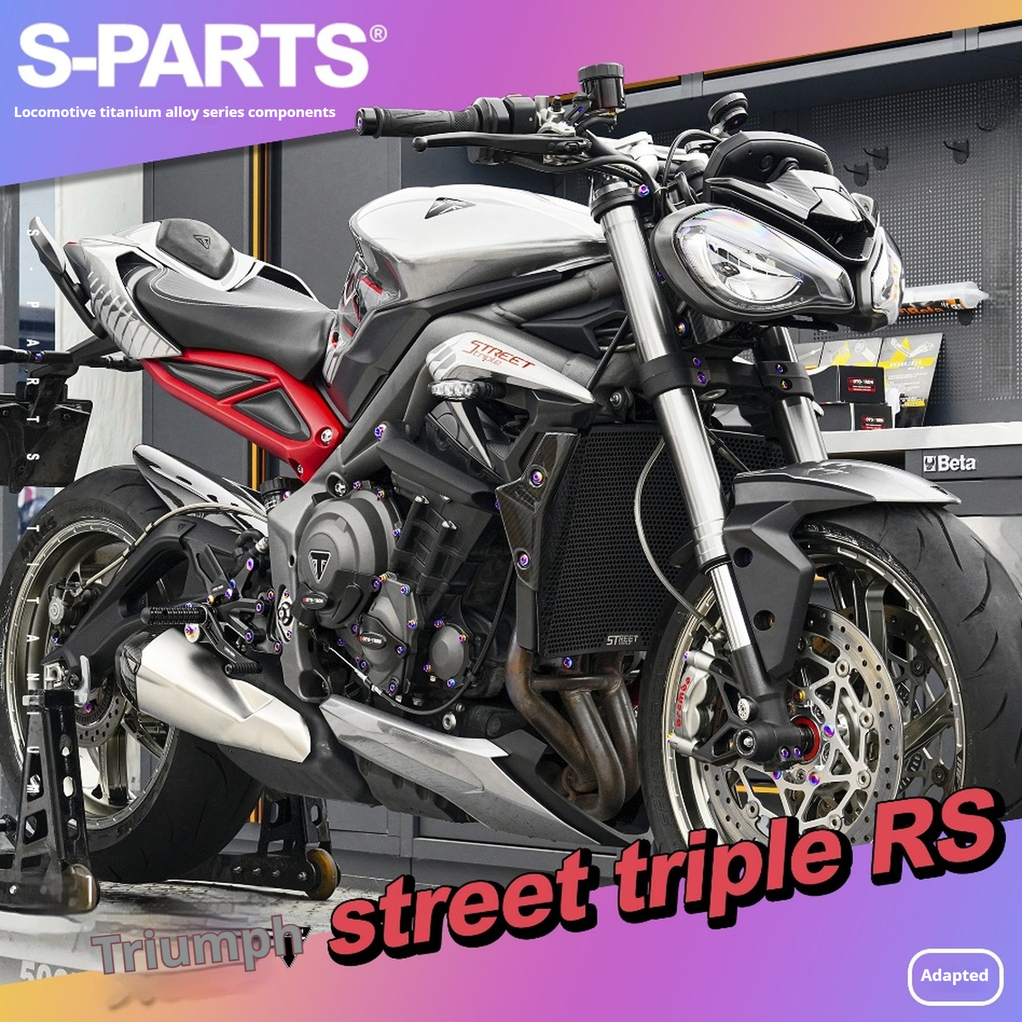 SPARTS Titanium Screw Set for Triumph Street Triple RS – Custom Candy Color & CNC Titanium Upgrade Kit