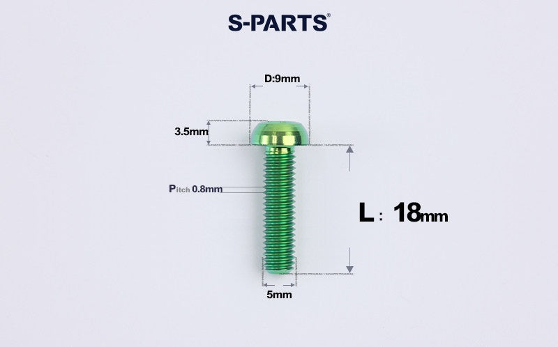 SPARTS M5 Titanium Bolt A2 Dome Head | Ultra-Light TC4 Bike Brake Caliper Bolt