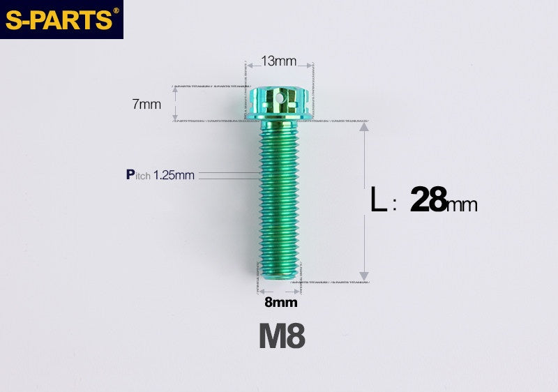 S-PARTS STAN M8 A3 Series Titanium Bolts – Standard Head TC4 Fasteners for Motorcycle & E-Motorcycle