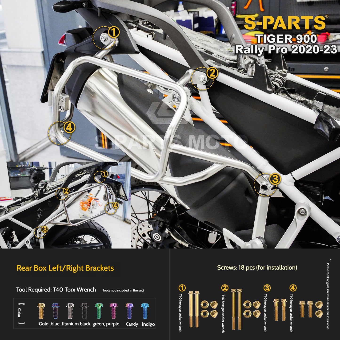 SPARTS Triumph Tiger 900 Rally Pro (2020–2023) Motorcycle Modified Titanium Alloy Bolts