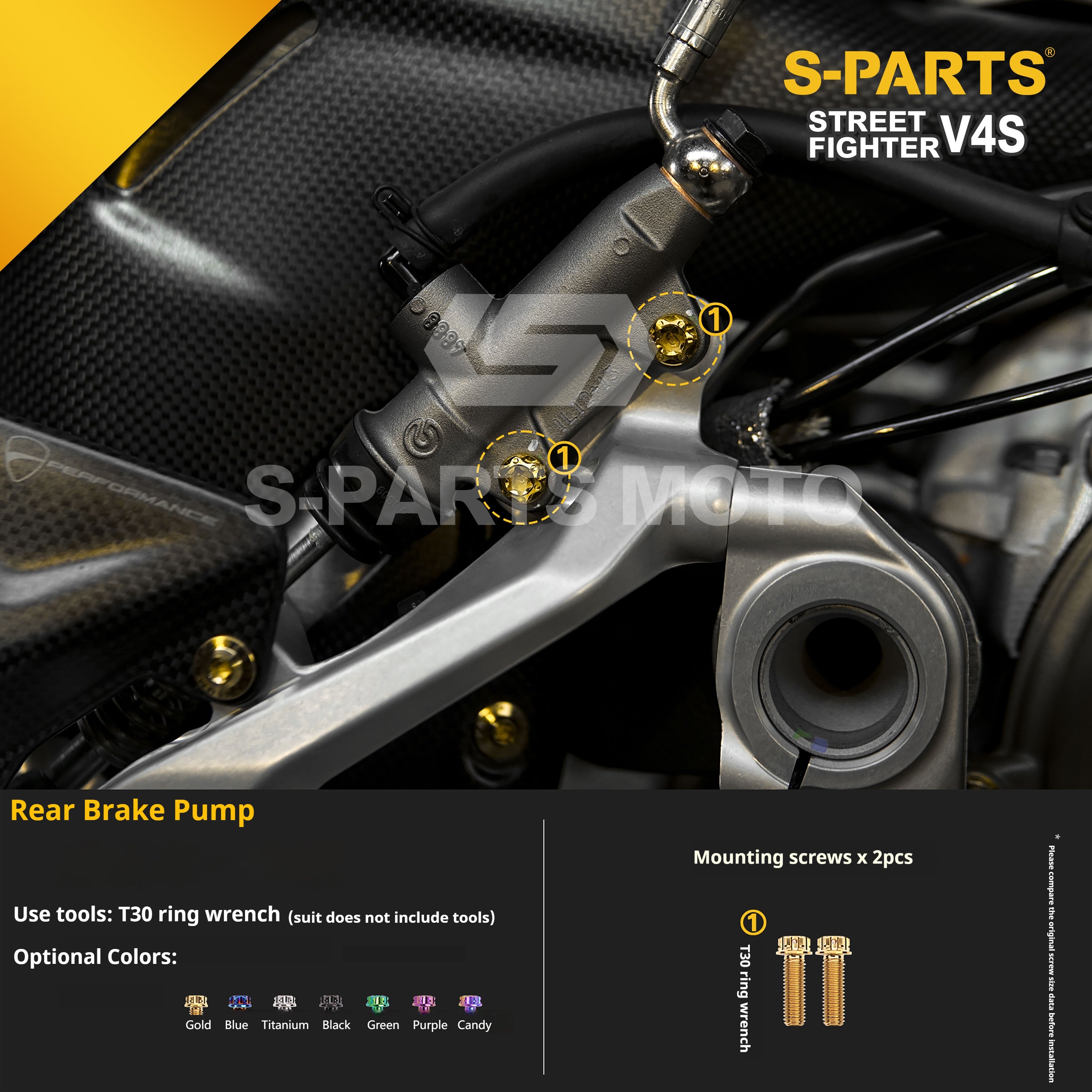 SPARTS Titanium Bolt Kit for Ducati Streetfighter V4S