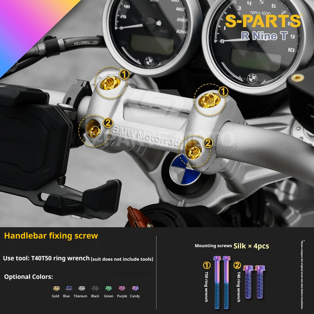 SPARTS BMW RnineT Titanium Alloy Motorcycle Bolt Upgrade Kit