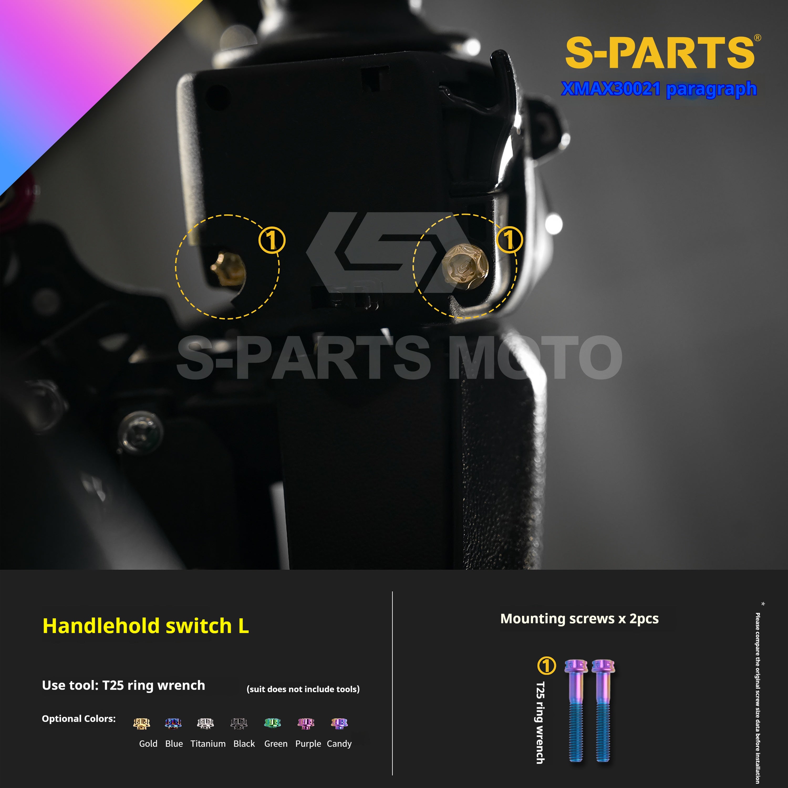 SPARTS Titanium Screw Set for Yamaha XMAX 300 2021 – Custom Candy Color & CNC Titanium Upgrade Kit