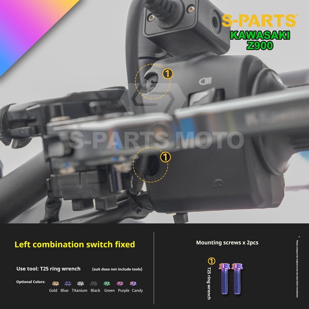 SPARTS Titanium Bolt Kit for Kawasaki Z900 2021 – ustom Candy Color & CNC Titanium Upgrade Kit - 1/2