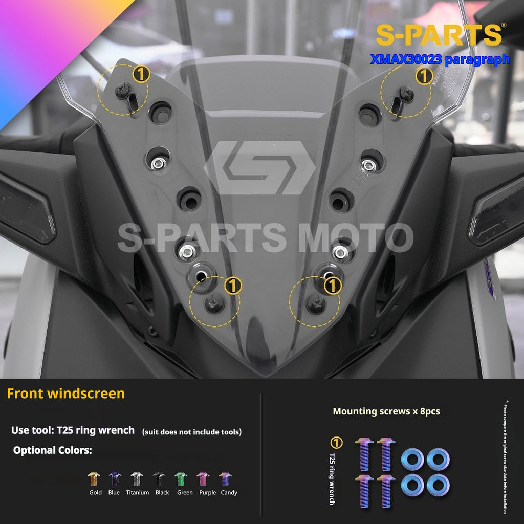 SPARTS Titanium Bolt Set for 2023 XMAX300 – Yamaha Motorcycle Custom Upgrade– Custom Candy Color - 1/2