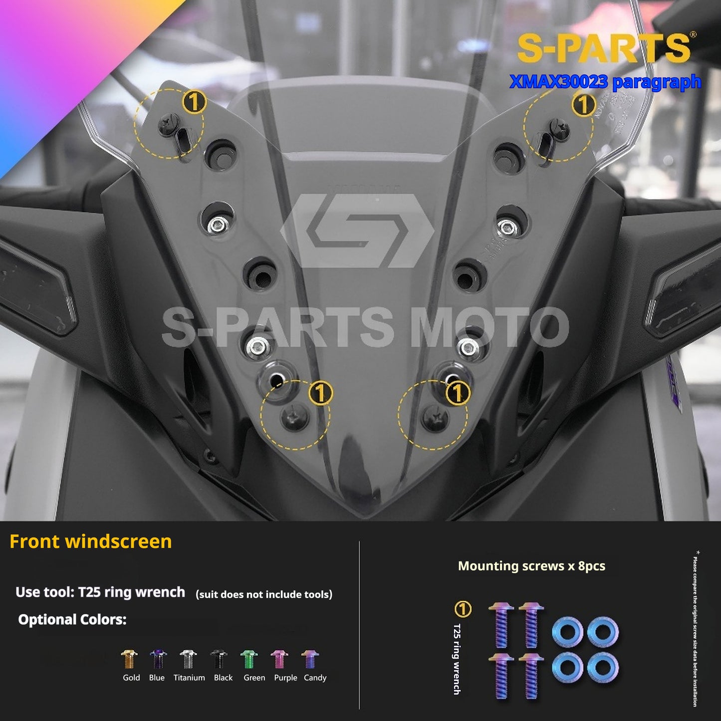 SPARTS Titanium Bolt Set for 2023 XMAX300 | Yamaha Motorcycle Titanium Bolt Upgrade