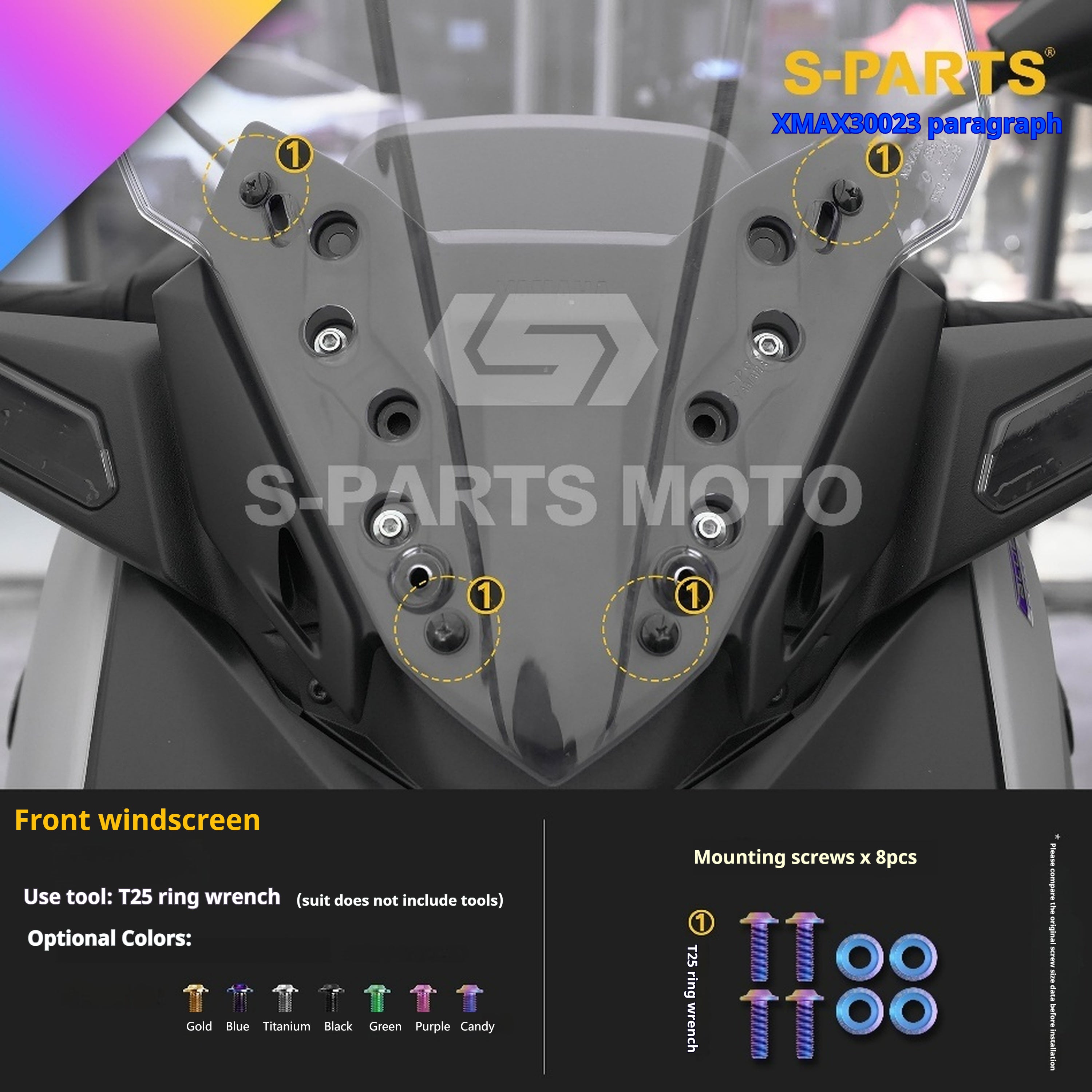 SPARTS Titanium Bolt Set for 2023 XMAX300 | Yamaha Motorcycle Titanium Bolt Upgrade