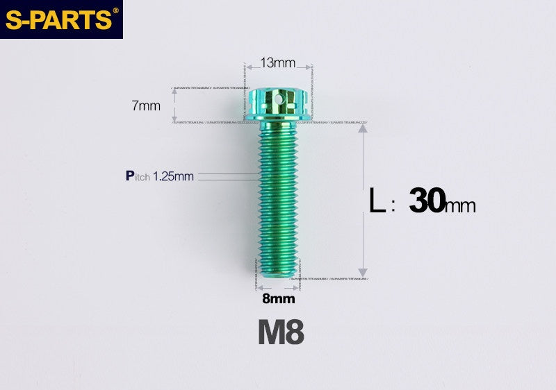 S-PARTS STAN M8 A3 Series Titanium Bolts – Standard Head TC4 Fasteners for Motorcycle & E-Motorcycle