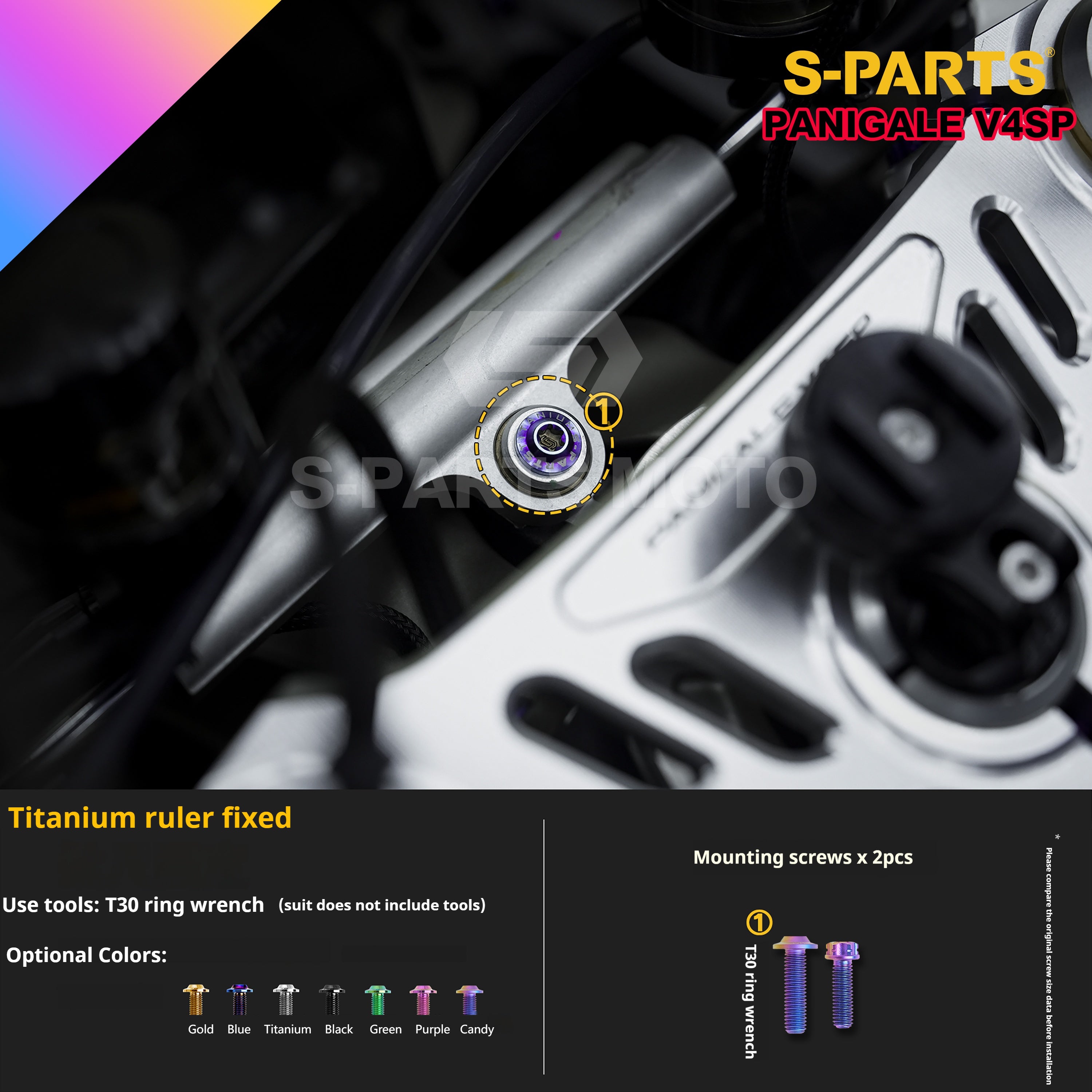 SPARTS TC4 Titanium Bolt Kit for Ducati Panigale V4SP Motorcycle