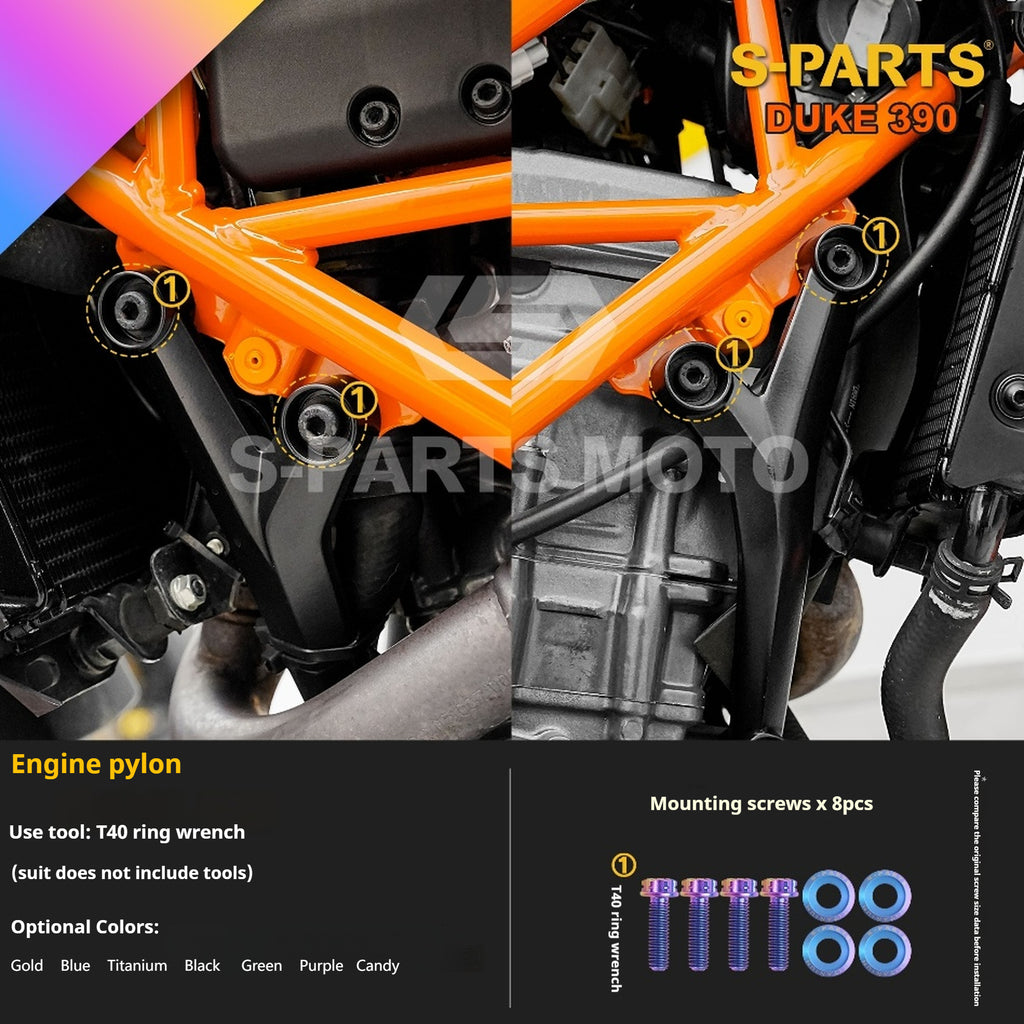 SPARTS Stan KTM DUKE 390 Dedicated · TC4 Titanium Full Motorcycle Bolt Kit