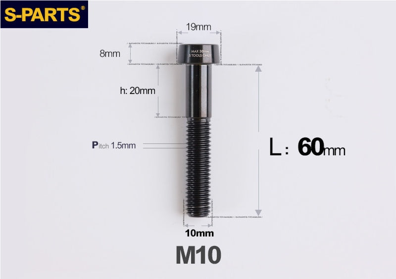 SPARTS M10 D19 P1.5 Titanium Security Bolt – Brake Caliper Locking Screw for Motorcycle