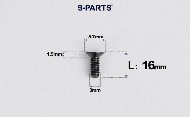 SPARTS Series M3 L6-30 Countersunk Titanium Bolt