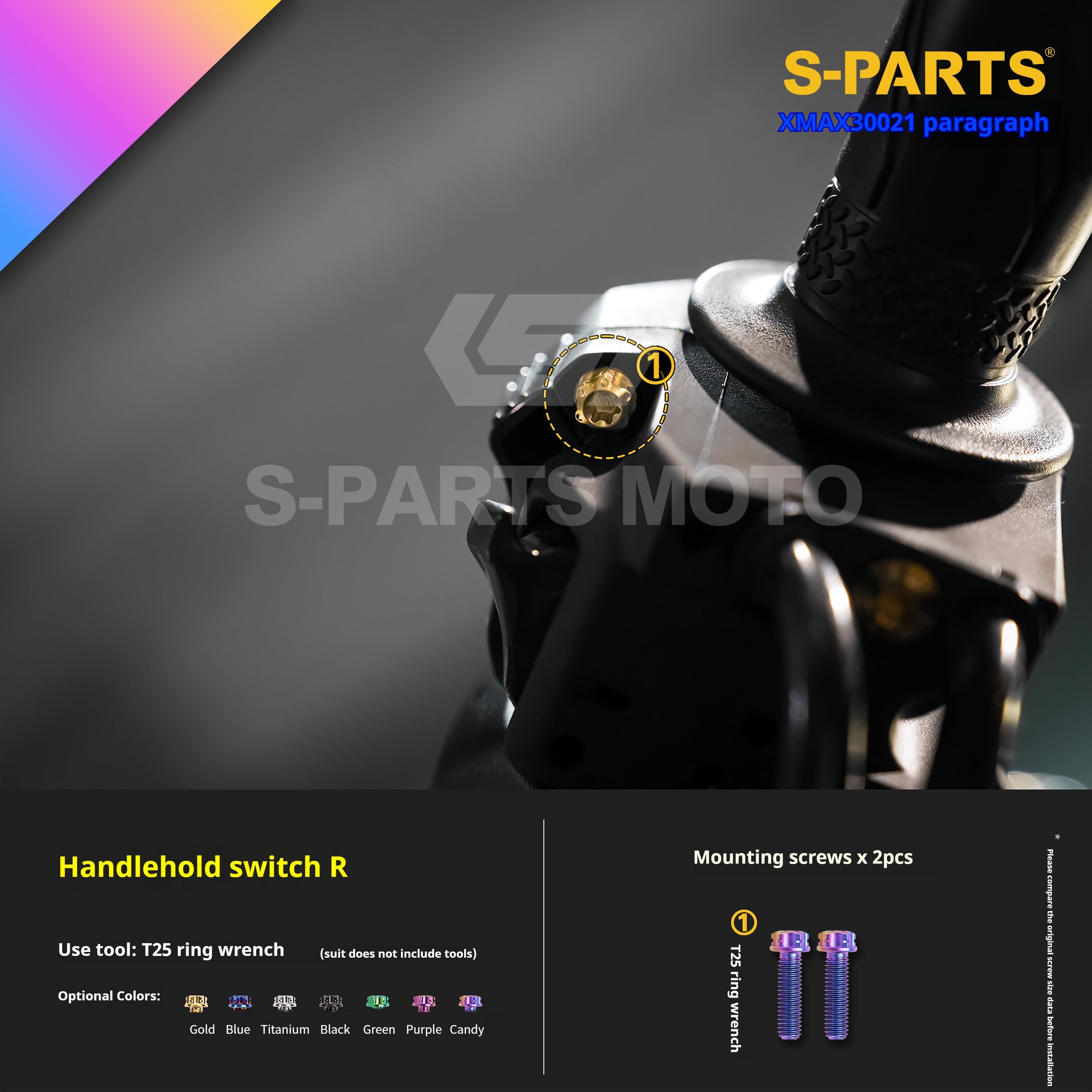 SPARTS Titanium Screw Set for Yamaha XMAX 300 2021 – Custom Candy Color & CNC Titanium Upgrade Kit