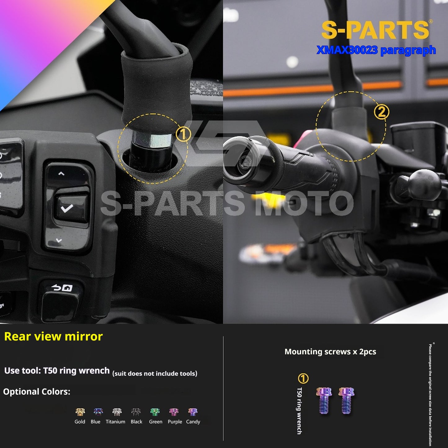 SPARTS Titanium Bolt Set for 2023 XMAX300 | Yamaha Motorcycle Titanium Bolt Upgrade