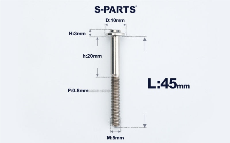 SPARTS A3 Countersunk Head M5 D10 Titanium Bolt TC4 Motorcycle & E-Bike Custom Fastener
