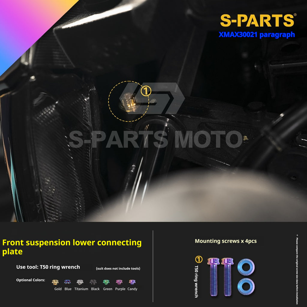 SPARTS Titanium Screw Set for Yamaha XMAX 300 2021 – Custom Candy Color & CNC Titanium Upgrade Kit