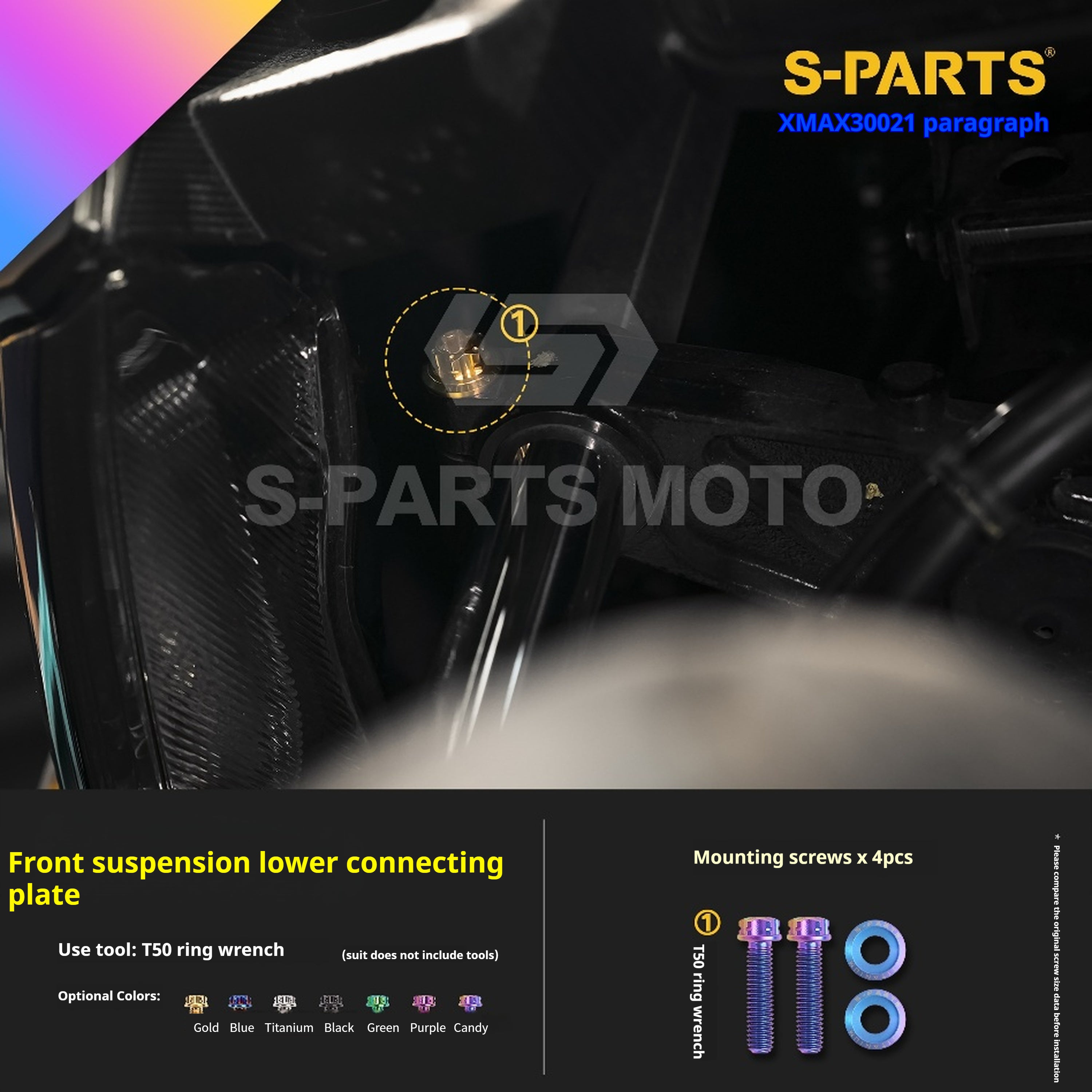 SPARTS Titanium Screw Set for Yamaha XMAX 300 2021 – Custom Candy Color & CNC Titanium Upgrade Kit