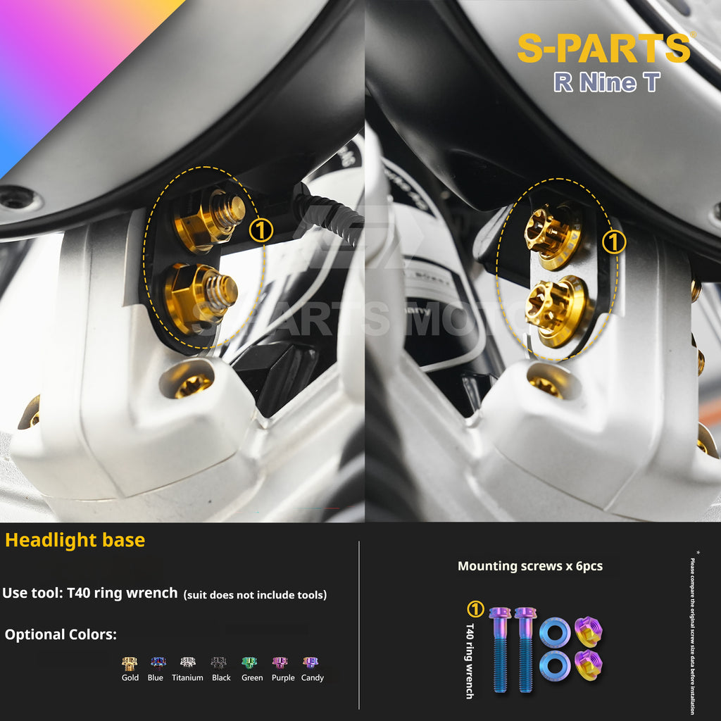 SPARTS BMW RnineT Titanium Alloy Motorcycle Bolt Upgrade Kit